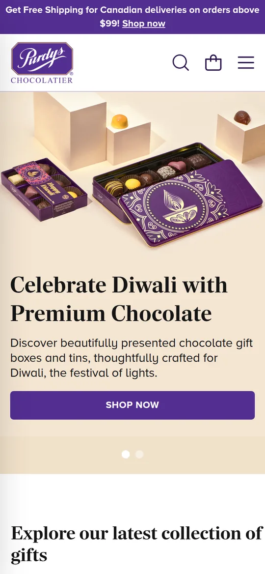 Purdys Chocolatier — الجوال